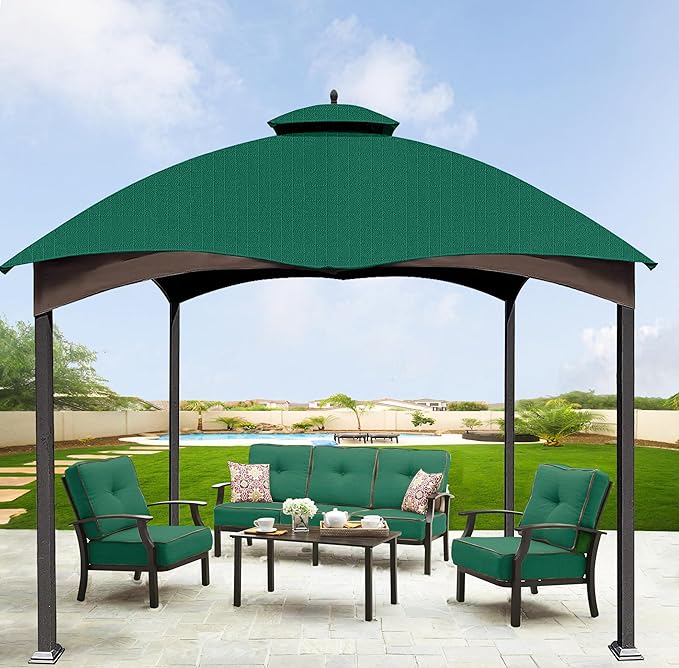 SCOCANOPY Forest Green Ripstop Replacement Top Fit for Lowe's Allen Roth 10X12 Gazebo Model #GF-12S004B-1/ GF-12S004BTO SCOCANOPY
