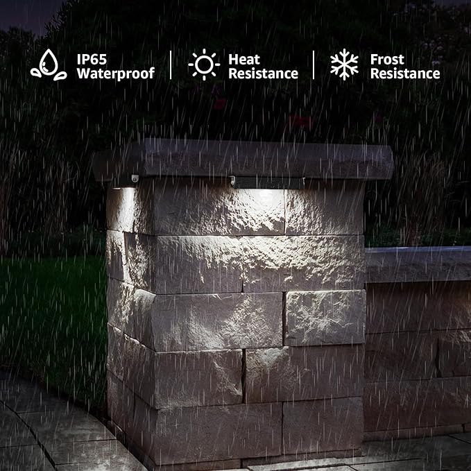 SUNVIE 7 Inch 5W LED Hardscape Lighting 5000K Daylight Retaining Wall Lights 12-24V AC/DC Waterproof Outdoor Landscape Lighting Low Voltage Step Lights with Connectors Hardscape Paver Light, 12 Pack SUNVIE