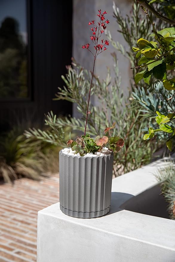 Veradek Demi Series Demi 6" Planter w/Tray, Grey VeradekOutdoor