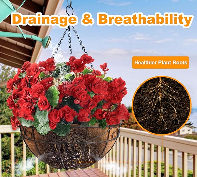 Y&M 2pcs 18“ Round Coconut Fiber Liner, 18'' Coco Liner Pre-Formed Replacement for Wall Hanging Planter Basket YM