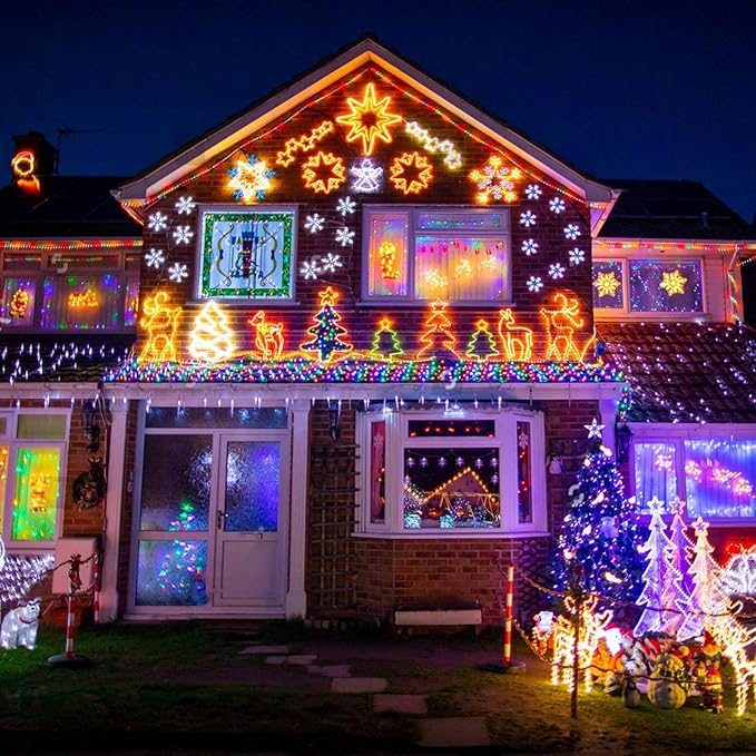 Connectable 200 LED Christmas Lights Indoor Outdoor with Timer, 66FT 13 Modes Multicolor String Lights Waterproof, Twinkle Fairy Lights Plug in Clear Wire for Christmas Tree, Bedroom, Classroom Decor SANJICHA