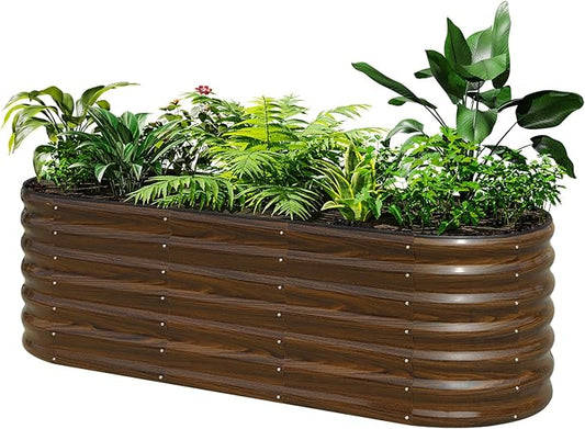 SnugNiture Galvanized Steel Raised Garden Bed Kit, 6x2x2 ft Large Metal Planter Box Outdoor for Gardening Vegetables, Flowers and Fruits snugniture