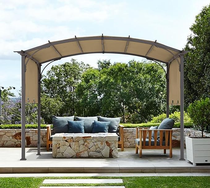 85''x 208'' Universal Doubleton Steel Pergola Replacement Cover for Pergola L-PG080PST, (Khaki) Rootora