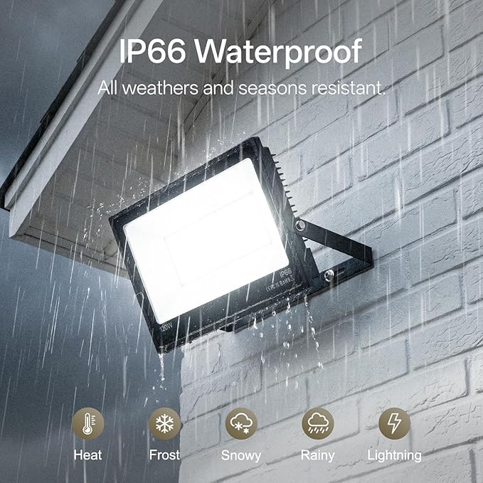 USTELLAR 120W LED Flood Lights Outdoor Hardwired 2Pack Bright 120W Equiv. 24000LM Security Light Outside Lamp IP66 Waterproof 6000K Daylight White Spot Light Exterior Floodlight for Backyard House Ustellar