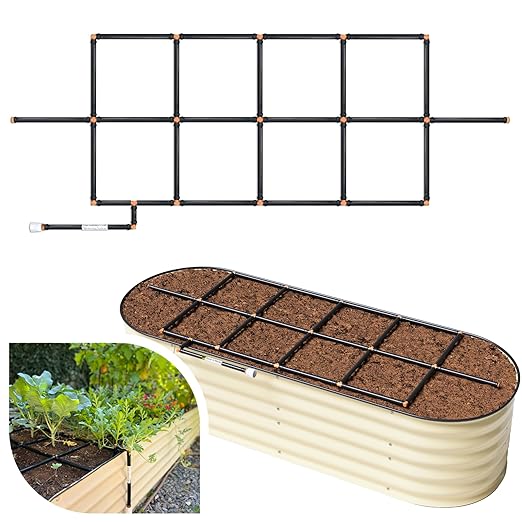 Garden Grid Watering System | Raised Garden Bed Drip Irrigation System – But Better | Pre-Assembled, Waters Every Plant Evenly, 1-Minute Setup | Square Foot Gardening Grid | US-Made (Cornerless, 2x6) GardenInMinutes