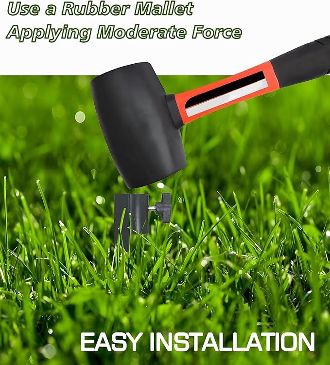 Outdoor Metal Stakes for Ground, Garden Stakes for Lights,Used for Replacement Metal Ground Spike in Live Flame Torches and Solar Lights-6.7 Inch (Black 12 Pack) Rootora