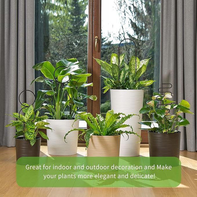 4 Pcs Small Metal Trellis for Potted Plants,Gold Trellis for Climbing Plants Indoor,Mini Trellis for Potted Plant Support Stake House Plant Trellis for Garden Potted,Hoya,Pothos,Flower,Monstera(Black) Rootora