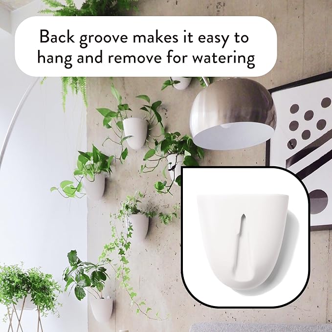 Make Good PlantPod Luxe Self-Watering Wall Planters (Set of 3) - Easy to Water and Install - Lightweight - Design Your Own Vertical Garden - Wall Planters for Indoor Plants MakeGood