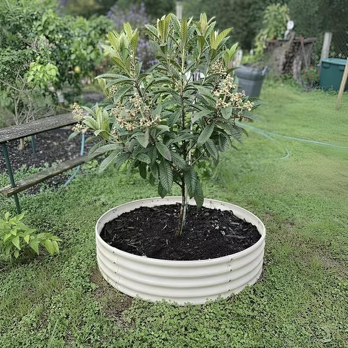 Round Galvanized Raised Garden Bed, 5x5FT, 12" Depth for Outdoor Gardening, Heavy Duty Metal Planter Box for Vegetables, Flowers & Herbs, Rust-Resistant, Easy DIY Assembly Rootora