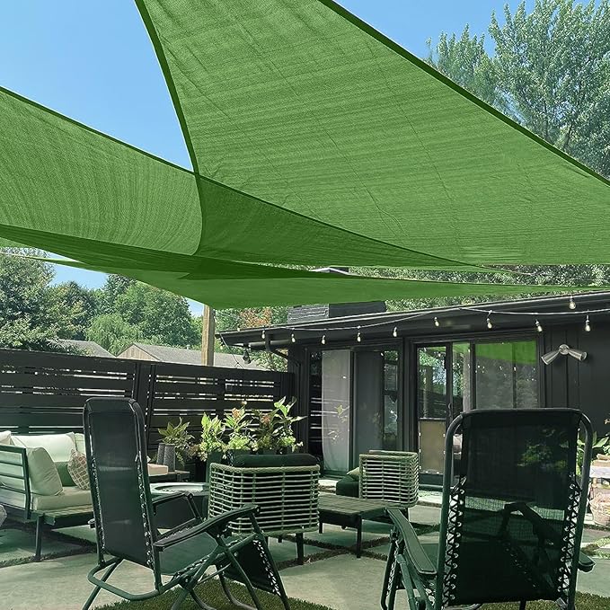LOVE STORY Custom Size 7'x8'x10.6' Piquant Green Sun Shade Sail Right Triangle Sunshade Fabric Awning Canopy for Patio Backyard Carport Pergola (Customized) LOVESTORY
