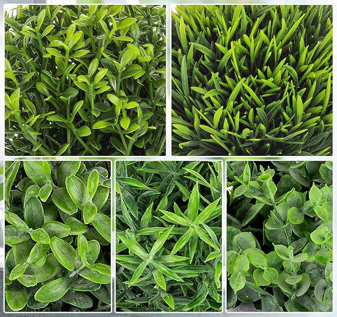 Fake Plants,5 Pack Small Fake Plants Mini Potted Artificial Eucalyptus Greenery Plastic Green Grass Plants for Indoor Outdoor,Mini Faux Plant for Shelve Desk Table Farmhouse Bathroom Shelf Decor Lemonfilter