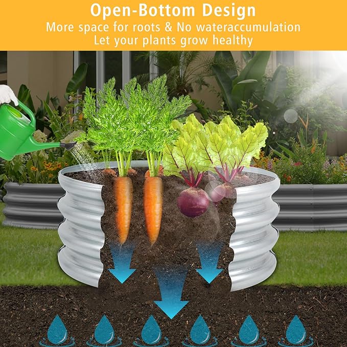 Garden Galvanized Raised Garden Bed Kit - Metal Planter Boxes for Vegetables/Herbs/Flowers, Heavy-Duty Steel Outdoor Garden Box with Reinforced Edges(3X3X1FT) Gardeal