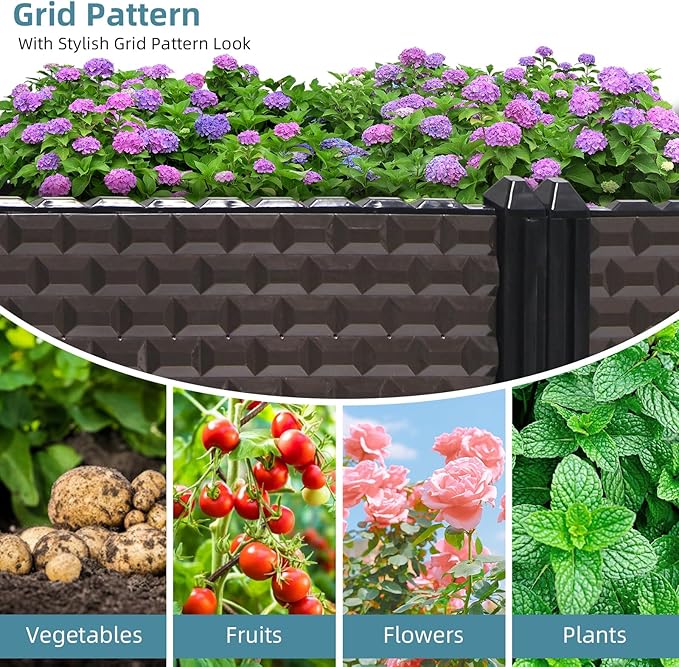 Large Planters for Outdoor Plants - Deepened 20" H, Raised Beds for Gardening Self Watering, Elevated Planter Box with Legs, Rectangular Garden Planters for Outdoor Plants Flowers, 94.4"L x 15.7"W TooCust