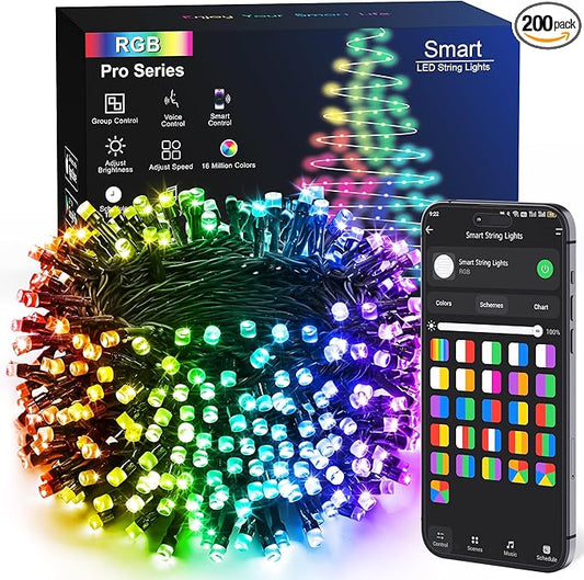 Brizled Pro Smart Christmas Lights, 66ft 200 LED WiFi Christmas Tree Lights, App Controlled RGB Color Changing Xmas Lights String Works with Alexa & Google Home for Holiday Xmas Party Indoor Outdoor Brizled