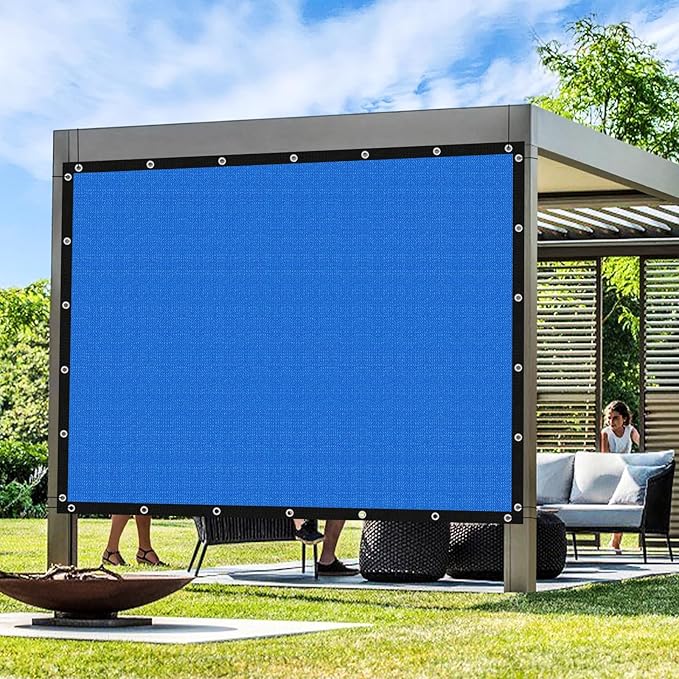 Artpuch Outdoor Pergola Shade Cover 9' X 24' Sun Shade Cloth with Grommets, 90% UV Protection Canopy Patio Privacy Screen (Customized Available) GN107, Blue Artpuch