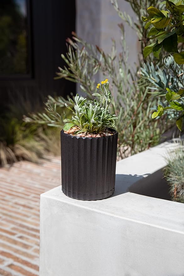 Veradek Demi Series Demi 6" Planter w/Tray - Black, 2 Pack VeradekOutdoor