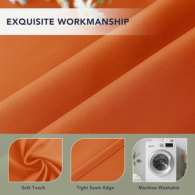 Outdoor Curtains for Patio Waterproof - 6 Panels Privacy Weatherproof Outside Curtains with Grommets for Pergola, Gazebo, Porch, Cabana, Balcony, 54 x 108 Inch, Mecca Orange RichSets