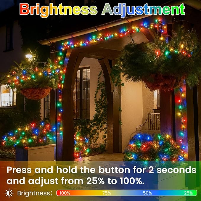 Connectable 200 LED Christmas Lights Indoor Outdoor with Timer, 66FT 13 Modes Multicolor String Lights Waterproof, Twinkle Fairy Lights Plug in Clear Wire for Christmas Tree, Bedroom, Classroom Decor SANJICHA