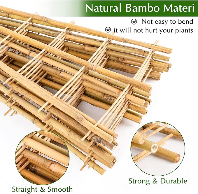 Bamboo Trellis, 24pack 16 Inch Small Plant Wood Bamboo Trellis for Climbing Plants Indoor Potted Plants Sawowkuya