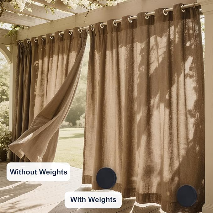 3LB Heavy Duty Outdoor Curtain Weights, Strong Magnetic Gazebo Curtain Weights, Rubber Covered Waterproof Drapery Weight, Prevent Curtain Liner from Blowing Around, Black, 6 Pairs LEVOSHUA