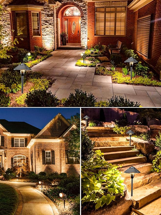 ZUCKEO LED Landscape Lighting Low Voltage Pathway Lights 12V 24V Landscape Light Kit, Outdoor Aluminum Landscape Spotlights Path Lights Waterproof for Garden Yard House Decoration(12Pack) ZUCKEO