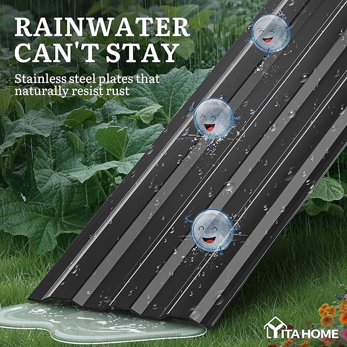 YITAHOME 72x36x12 in 2pcs Galvanized Raised Garden Bed Kit, Large Metal Planter Box with Gloves & Support Rod, Outdoor Flower Bed for Plants Vegetables, Black YITAHOME
