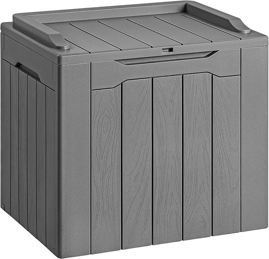 Devoko 30 Gallon Resin Deck Box Outdoor Indoor Waterproof Storage Box for Patio Furniture Pool Accessories Storage for Cushion Garden Tools (30 Gallon, Grey) DEVOKO