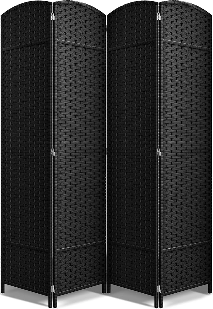 Sorbus 4 Panel Room Divider 6 ft. Tall - Privacy Screen, Extra Wide Double Hinged Panels, Mesh Hand-Woven Design, Partition Room Dividers and Folding Privacy Screens, Wall Divider for Room Separation Sorbus