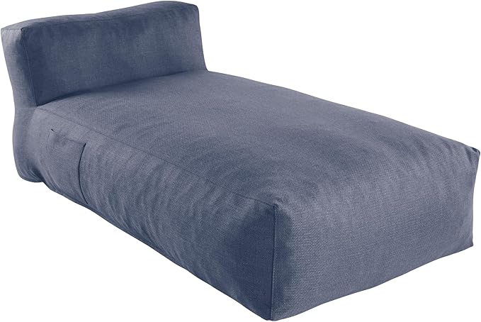 Outdoor Bean Bag Lounger Chair, Big Comfy Outdoor Daybed for Sunbathing and Tanning - Water-Resistant Patio Chaise and Pool Sun Lounger Furniture for Beach Deck (Denim Blue) SUNPEAK