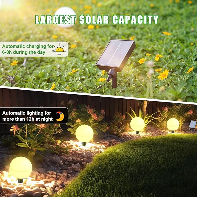 Solar Lights Outdoor Waterproof Decorations, 5 Pack Solar Globe Lights for Outside Color Changing Solar Garden Landscape Lights for Yard Patio Pathway Walkway Wedding Party Decor Auidum