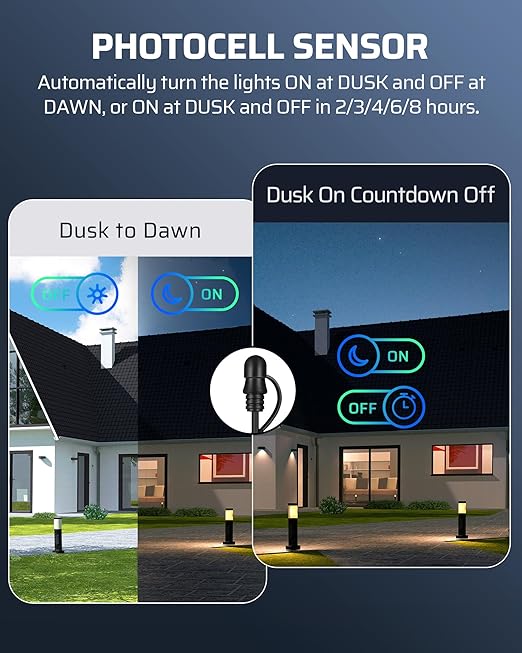 DEWENWILS 120W Low Voltage Landscape Transformer with Remote Control, 120V AC to 12V DC, Low Voltage Transformers with Photocell & Timer, Landscape Lighting Transformer for Garden Light Spotlight DEWENWILS