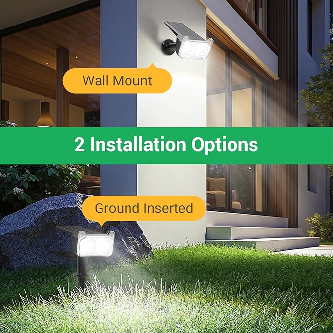 WdtPro Solar Spot Lights Outdoor for Tree, Sign, Mailbox, Solar Lights Outdoor Waterproof, Bright Landscape Spotlights, Auto ON/Off, Dusk to Dawn Lighting for Yard Patio Garden Pathway, 4 Pack WdtPro