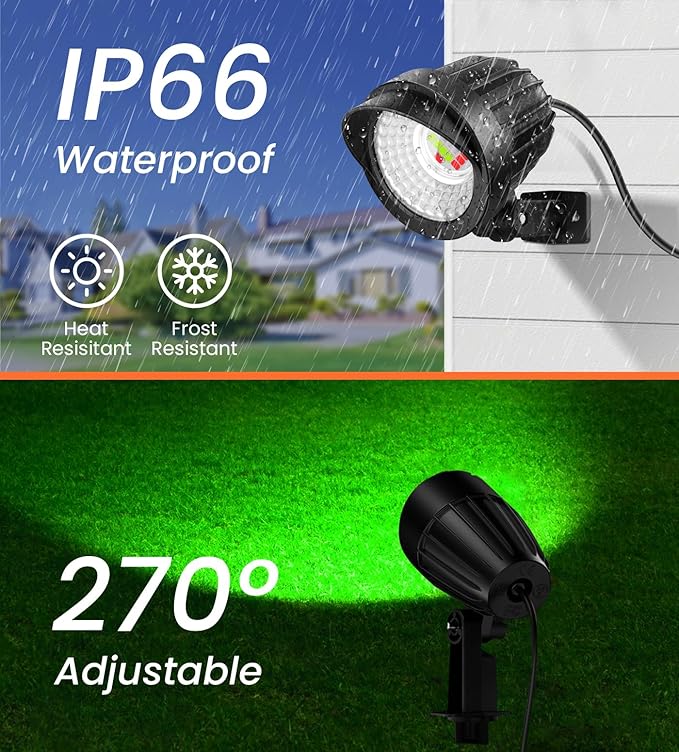 MEIKEE 15W RGB Landscape Lights 12V 24V Low Voltage Landscape Lighting RGBW Color Changing IP66 Waterproof Outdoor Spot Lights with Connectors for Garden Path Yard (12 Pack) MEIKEE