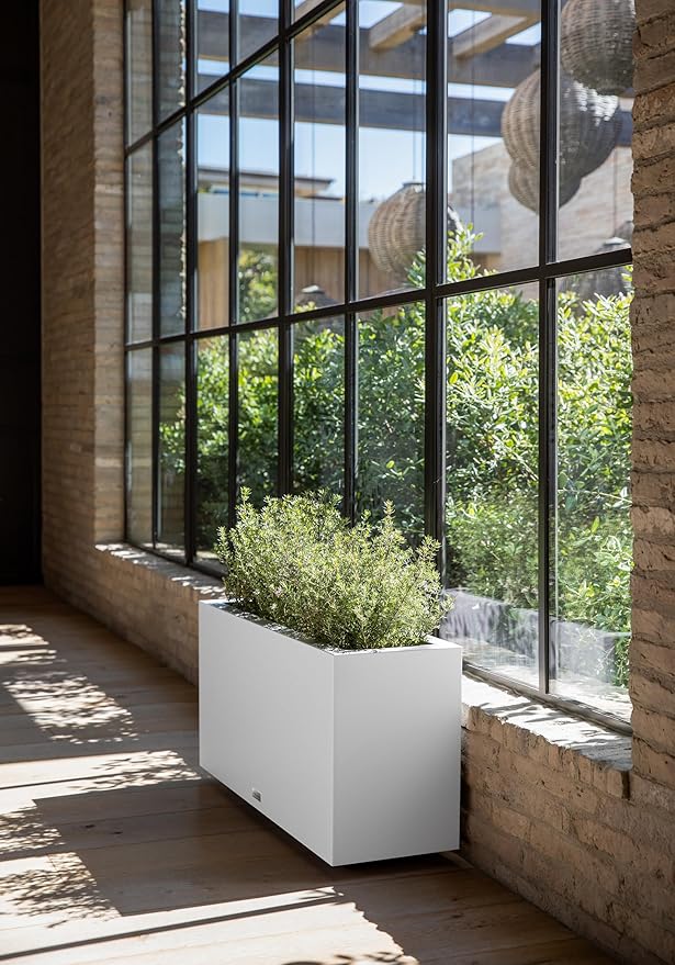 Veradek Block Series Long Box Planter - Large Rectangular Planter for Indoor or Outdoor Patio/Porch | Durable All-Weather Use with Drainage Holes | Modern Décor for Tall Plants, Flowers or Shrubs VeradekOutdoor