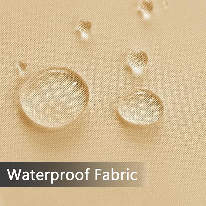 SpaceDresser Waterproof Outdoor Sheer Curtains for Patio - 2 Panels Rod Pocket Indoor Voile Sheer Curtain for Living Room,100W x 108L inch, Beige SpaceDresser