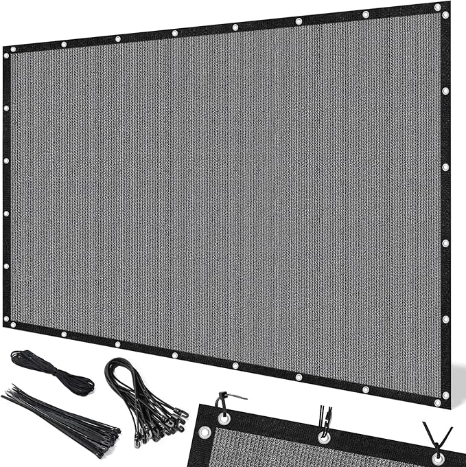 Artpuch 90% Sun Shade Cloth, 4 x 8 FT Pergola Shade Cover Canopy with Grommets, Sun Screen Fabric Tarp for Patio, Outdoor, Garden, Backyard, Light Grey Artpuch