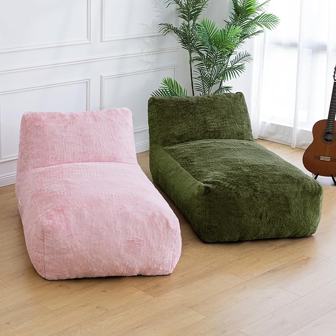 Giant Bean Bag Lounger Chair for Adults with Soft & Cozy Plush Fabric,Memory Foam Filled Beanbag Chair for Family Living Room,Bedroom and Game Room (Bluegrey) Rootora
