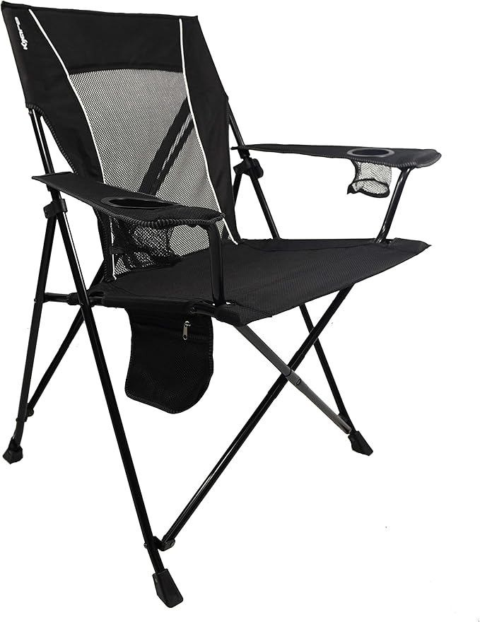 Kijaro Foldable Camping Chair, Vik Black, Polyester, Mesh, Steel, Portable, Durable, Unisex Kijaro