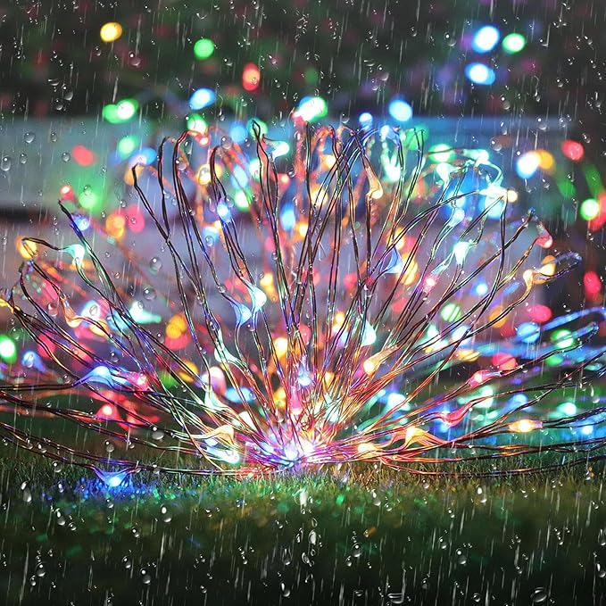 Joomer Solar Fairy Lights, 4-Pack Total 104FT 320LED Solar String Lights Outdoor Waterproof 8 Lighting Modes for Fence Party Garden Patio Yard Home Holiday Tree Outdoor Decoration (Multicolor) Joomer