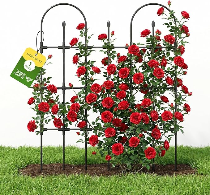Trellis for Climbing Plants Outdoor,47.2" H Garden Trellis,Rustproof Garden Arch Trellis Cucumber Tomato Support Structure for Raised Bed MQHUAYU