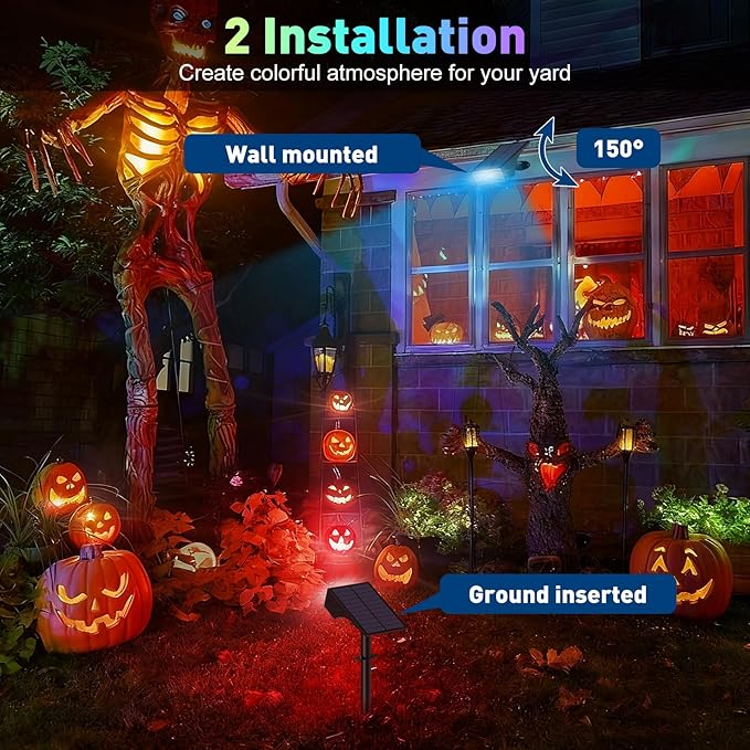 Solar Color Changing RGB Spot Lights Outdoor, 10 Pack/7 Lighting Modes Multicolor Outdoor Lights for Yard Waterproof IP68, Halloween Christmas Solar Landscape Powered Lights Garden Pathway Katipeal