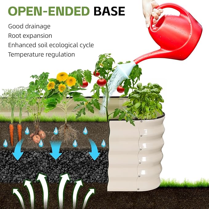 GoCampDriect 4 in 1 Raised Garden Bed - 5x3x1.4ft Galvanized Raised Garden Boxes Outdoor Corrosion Resistant | Variable Shape 6x2x1.4ft Metal Raised Garden Beds for Planting Vegetable, Fruits,Flower GoCampDirect