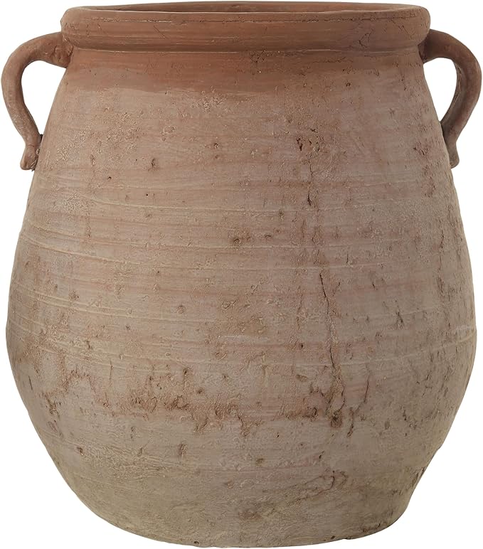 Creative Co-Op Large Orange & Whitewashed Terracotta Urn CreativeCo-Op