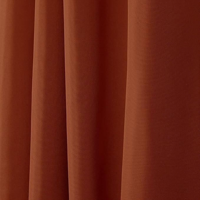NICOLE MILLER NEW YORK Canvas Indoor/Outdoor Grommet Top Curtain Panel Pair, 54"x96", Orange Marmalade NicoleMiller
