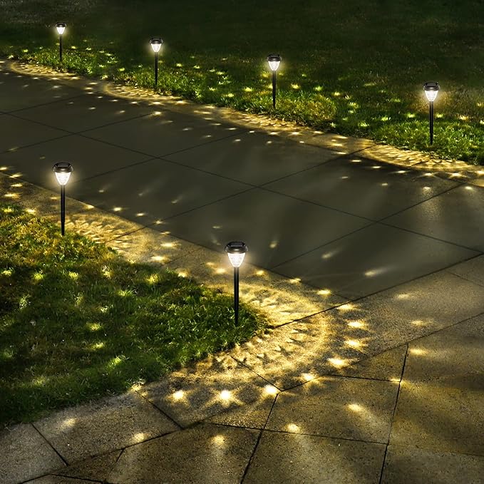 Super Bright Solar Lights Outdoor Waterproof-10 Pack, Dusk to Dawn Up to 12 Hrs Solar Powered Outdoor Pathway Garden Lights Auto On/Off, LED Landscape Lighting Decorative for Walkway Patio Yard URAGO