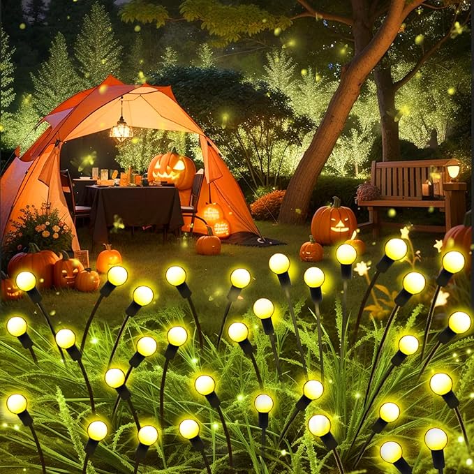 Solar Garden Lights Outdoor, 2 Pack 20 LED Solar Firefly Lights Waterproof, Sway by Wind, Swaying Light for Yard Patio Backyard Garden Planter Flower Bed Pathway Outdoor Decoration (Warm White) KohlrabiDecor