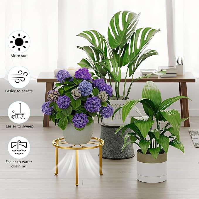5 Pack Metal Outdoor Plant Stand Heavy Duty Plant Pot Stands for Indoor and Outdoor Round Flower Pot Support Rack for Multiple Display Pot Rack Rootora