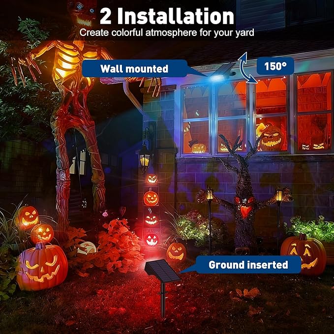 Solar Color Changing RGB Spot Lights Outdoor, 10 Pack/7 Lighting Modes Multicolor Outdoor Lights for Yard Waterproof IP68, Halloween Christmas Solar Landscape Powered Lights Garden Pathway Katipeal