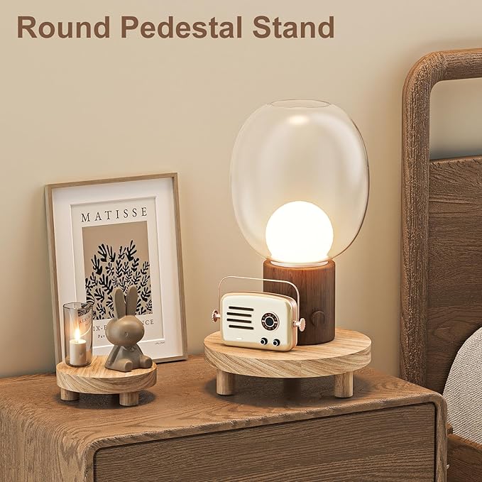 3 Pcs Wood Plant Stand Indoor Outdoor, Round Wood Riser for Decor 6/8/10" Wooden Stool Display Stand Flower Pot Holder Small Planter Tray Modern Potter Decorative for Desktop Counter Room (Natural) Letyourd%C3%A9cormoreglamorous