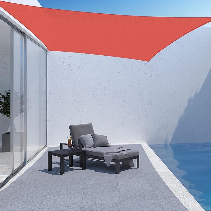 AsterOutdoor Sun Shade Sail Rectangle 12' x 12' UV Block Canopy for Patio Backyard Lawn Garden Outdoor Activities, Terra AsterOutdoor